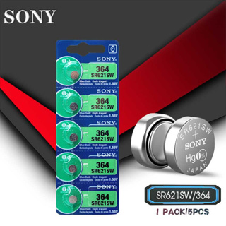 5pcs ใหม่สำหรับ Sony 100% Original 1.55V 364 SR621SW V364 SR60 SR621 AG1 นาฬิกาแบตเตอรี่ปุ่มเซลล์แบบเหรียญ