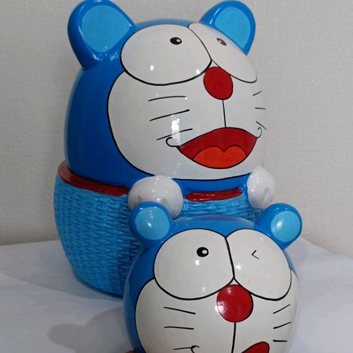 กระปุกออมสินตุ๊กตาแมวสีฟ้า