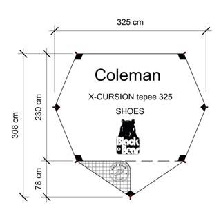 กราวชีท ผ้าปูรองเต็นท์ COLEMAN TEPEE325 XL กราวชีท ตรงรุ่น เสริมยื่นหน้า ผ้าใบหนา