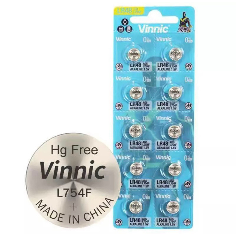 ถ่านVinnic L754F/AG5/LR48 alkaline 1.5V 1แผงบรรจุ10ก้อน | Shopee Thailand