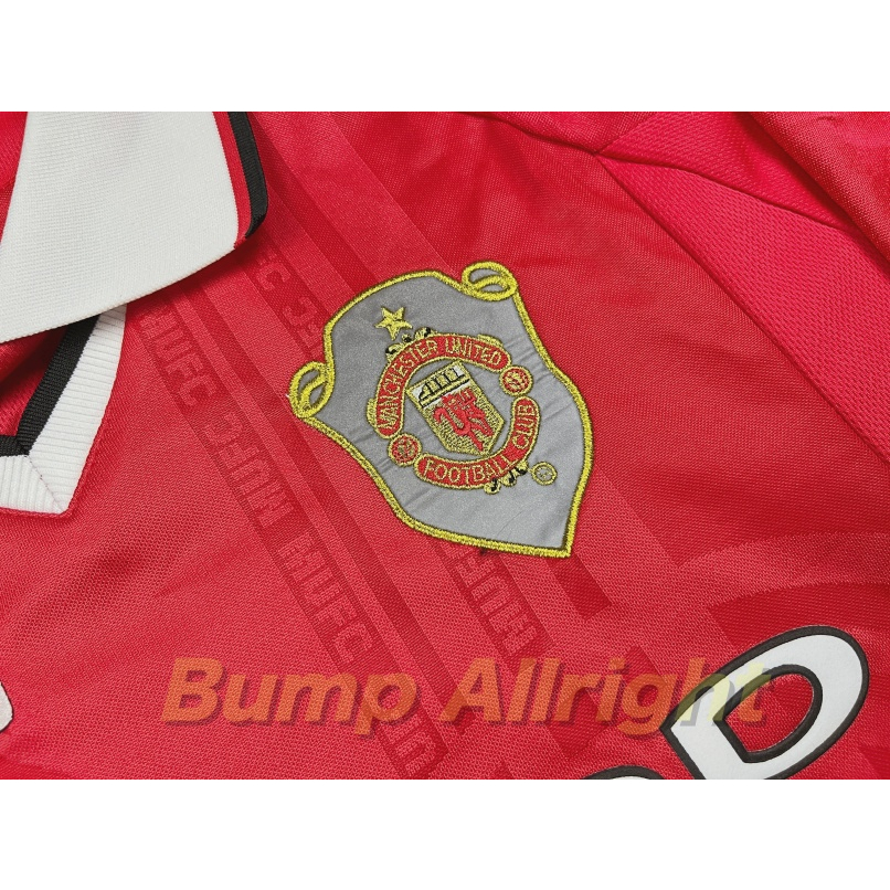 retro-เสื้อฟุตบอลย้อนยุค-vintage-แมน-ยู-man-utd-home-1999-7-beckham-และอาร์ม-ucl-เสื้อเปล่า