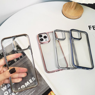 เคสนิ่ม tpu ขอบเงา กล้องนูน for iPhone 11 12 13 14 11Promax 12Promax 13Promax 14Promax 12Pro 13Pro 14Pro for iPhone