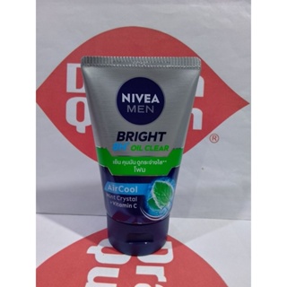 NIVEA Men Bright 8H Oil Clear Face Foam 100g โฟมล้างหน้าสำหรับผู้ชาย สูตรออยล์คอนโทรล