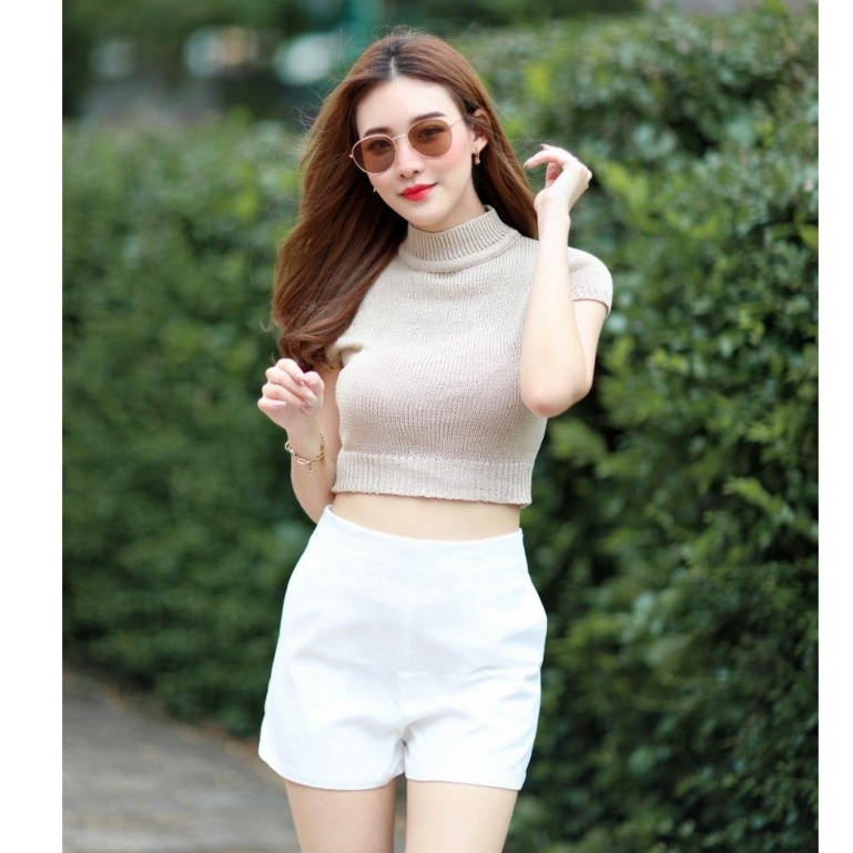 เสื้อไหมพรม-เสื้อไหมพรมครอปคอเต่า-งานทอทั้งตัวผ้านุ่มใส่สบาย