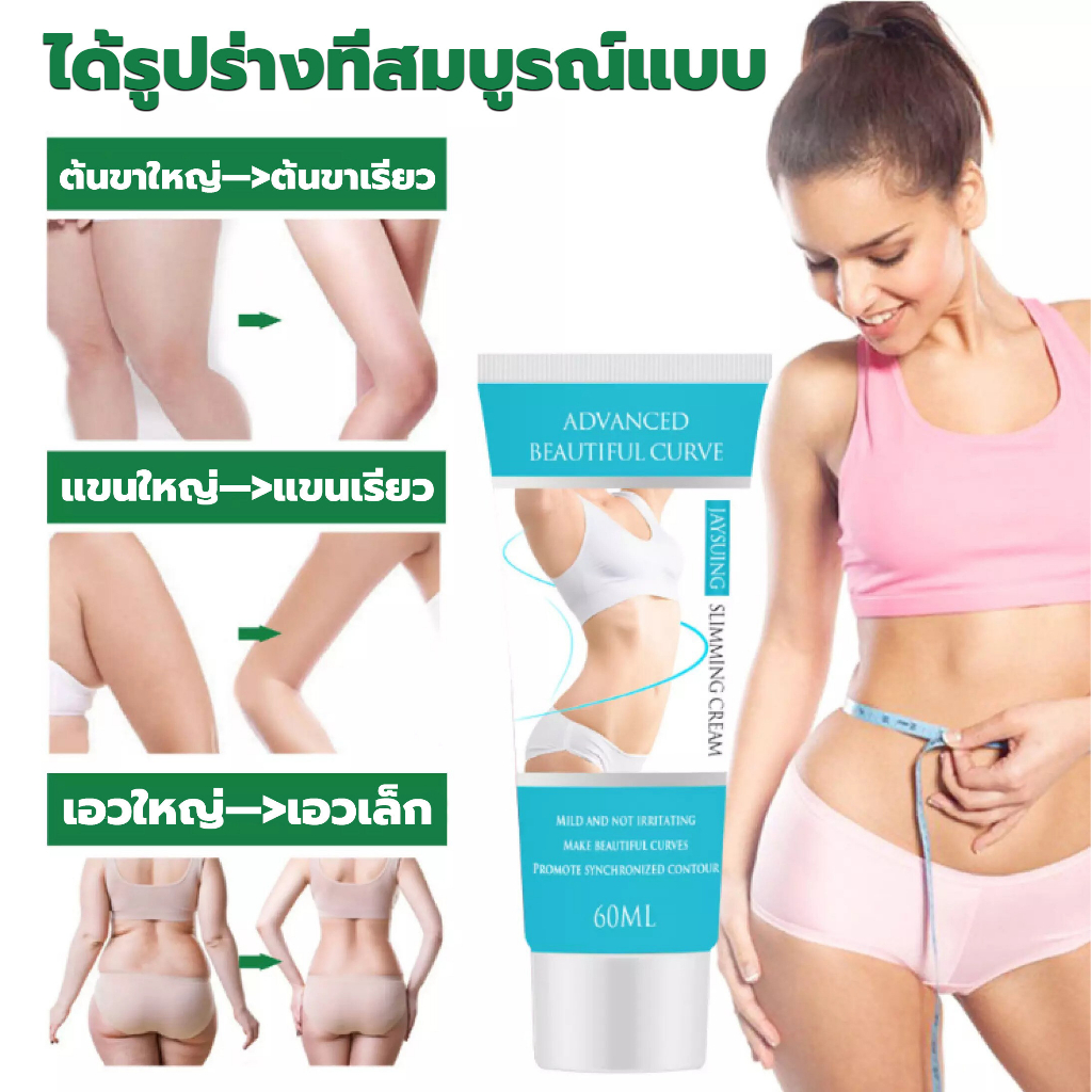 ครีมเผาผลาญไขมัน60g-ครีมกระชับผิวกาย-ครีมสลายไขมัน-ไม่ต้องออกกำลังกาย-การเผาผลาญไขมันอย่างสลิมมิ่งครีม-สร้างหุนดี-ครีมกร