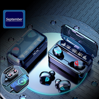 September Sky-5 TWS หูฟังบลูทู ธ Bluetooth 5.2 หูฟัง หูฟังไร้สาย ความล่าช้าต่ำ จอแสดงผลดิจิตอล