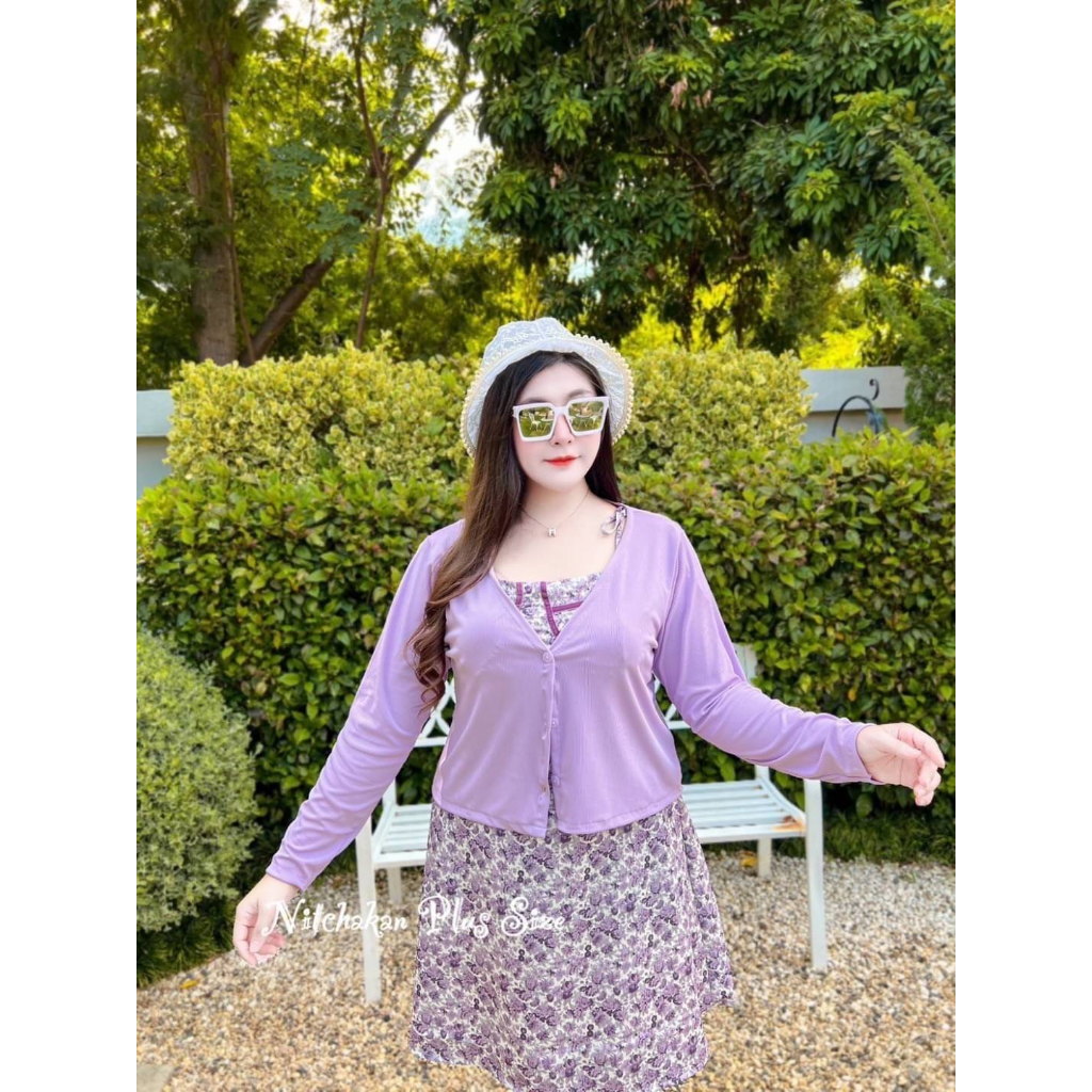 plussize-เดรสคนอ้วน-l-40-46-xl-48-56-สม๊อคหลัง-ยาว-36-42-แล้วแต่ผูกเชือก