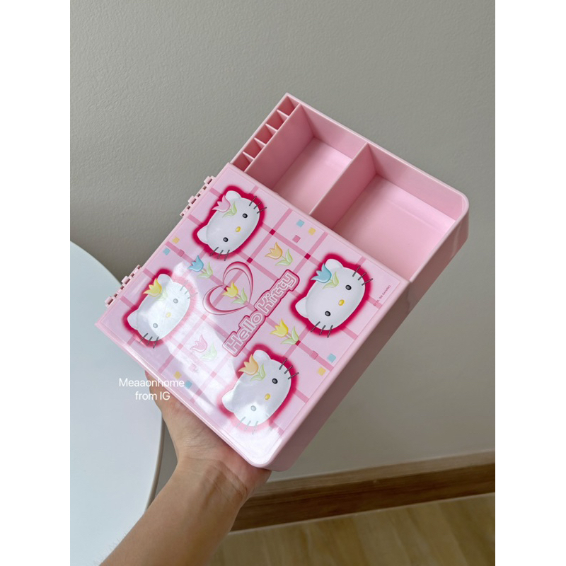 hello-kitty-jewelry-box-vintage-sanrio-1999-กล่องใส่ของคิตตี้-กล่องคิตตี้-ตลับกระจกคิตตี้-กล่องเก็บเครื่องประดับคิตตี้