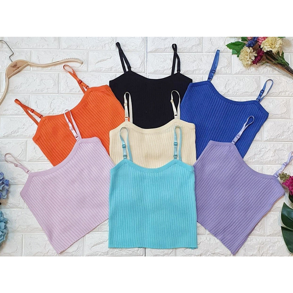 สายเดี่ยวสีพาสเทลปรับสายได้-mini-cami