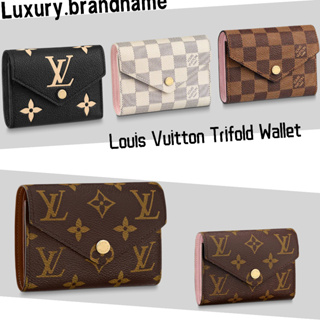 🎈หลุยส์วิตตอง กระเป๋าสตางค์ Louis Vuitton/VICTORINE/กระเป๋าสตางค์ผู้หญิง/กระเป๋าสตางค์สามพับ/ที่ใส่บัตร