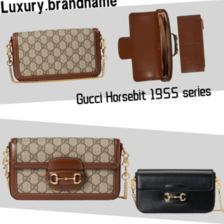 กุชชี่ Gucci Horsebit 1955 series กระเป๋าถือขนาดเล็ก/กระเป๋าผู้หญิง/กระเป๋าร่อซู้ล/กระเป๋าสะพายไหล่