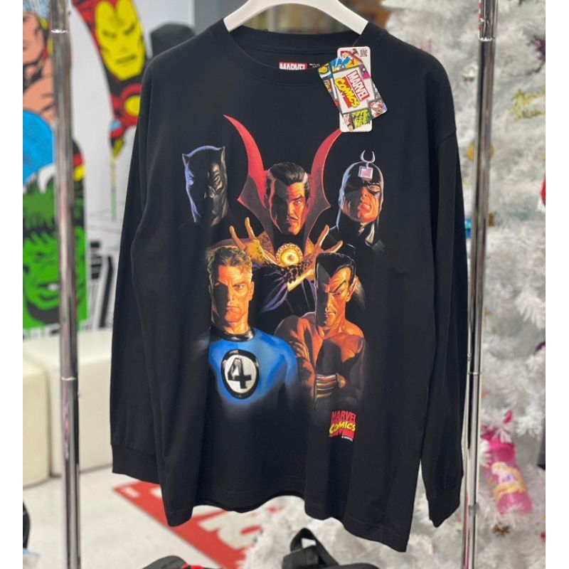 เสื้อmarvel-แขนยาว-ลาย-ทีม-avengers-สีดำ-lmx-013