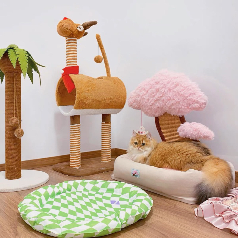 ที่นอนแมว-zeze-สีซากุระ-น่ารัก-นอนสบาย-นุ่น-เหมาะสำหรับให้น้องแมวพักผ่อน