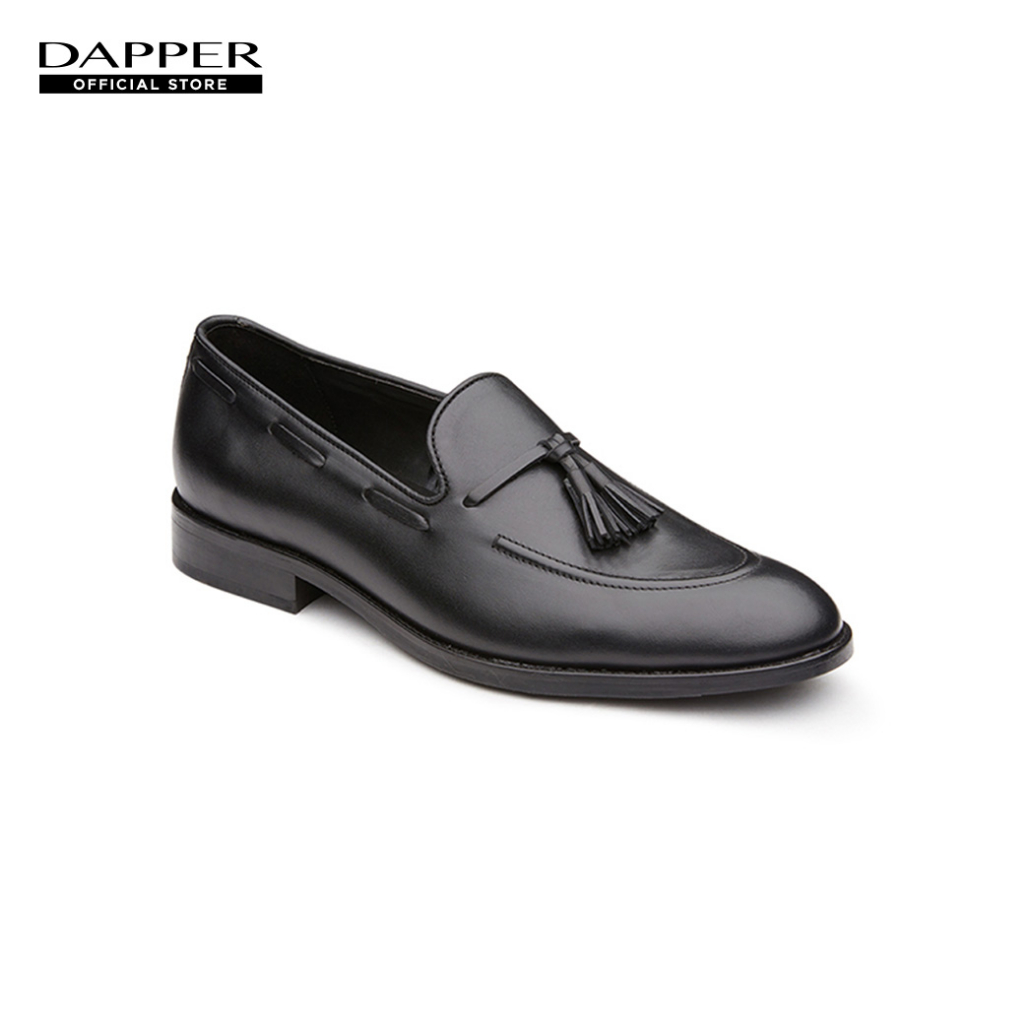 dapper-รองเท้าหนัง-แบบสวม-tassel-leather-loafers-สีดำ-hbkb1-657lt3