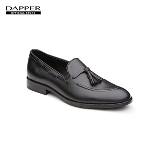 DAPPER รองเท้าหนัง แบบสวม Tassel Leather Loafers สีดำ (HBKB1/657LT3)