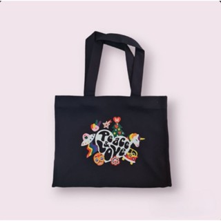 กระเป๋าผ้าแคนวาส Tote bag กระเป๋าผู้หญิง เนื้อหนา กระดุมแม่เหล็ก