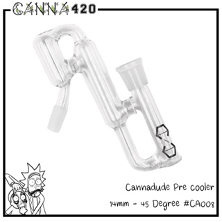 Cannadude Pre cooler 14mm - 45 / 90 Degree ที่กรอง บ้องแก้ว แจกันแก้ว Perculator ash catcher CA008