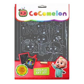 Cocomelon Scratch Art Set Simply use the wooden stylus and scratch away at the pictures and reveal two wonderful hidden