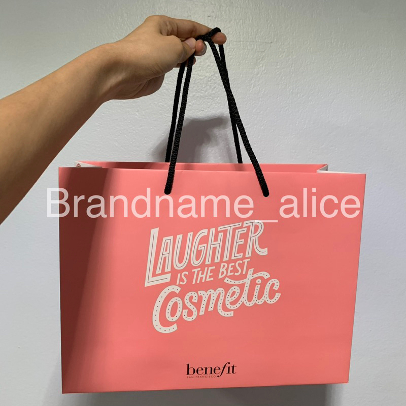 แท้-ถุงกระดาษ-benefit-สีชมพูหวานๆ