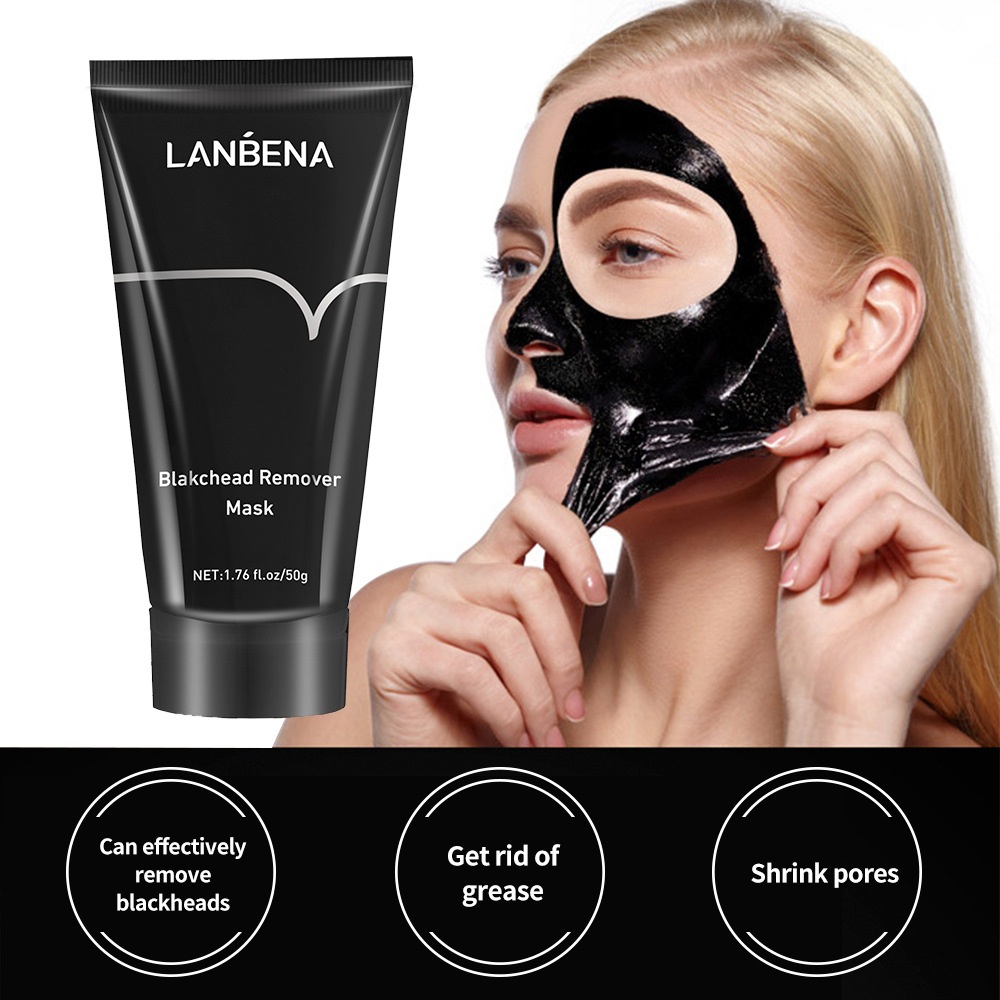 lanbena-ครีมลอกสิวเสี้ยน-สิวหัวดำ-สิวอุดตันจมูก-ไม่ระคายเคืองต่อผิว-blackhead-remover-nose-black-mask-face-care