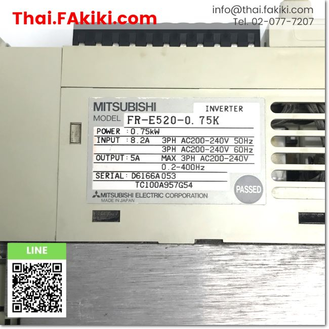 junkพร้อมส่ง-junk-fr-e520-0-75k-inverter-อินเวอร์เตอร์-สเปค-3ph-ac200v-0-75kw-mitsubishi-66-007-711