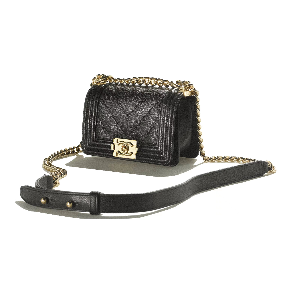 ชาแนล-chanel-leboy-mini-v-women-shoulder-bag-กระเป๋าโซ่-กระเป๋าแมสเซนเจอร์-กระเป๋าคลัช