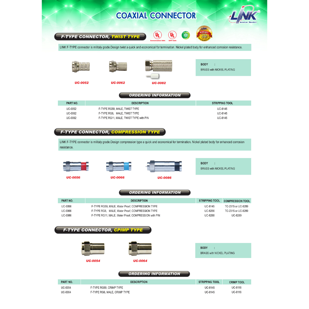 link-หัวสัญญาณ-rg6-รุ่น-uc-0026-bnc-uc-0064-f-type-uc-0092-ตัวต่อ-f-type-2-ทาง-uc-0094-bnc-to-f-type