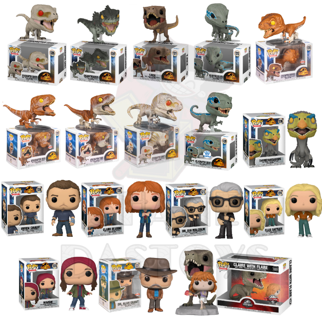 Lot De 8 Funko Pop! Jurassic Park – VAULTED – Figurines Collection