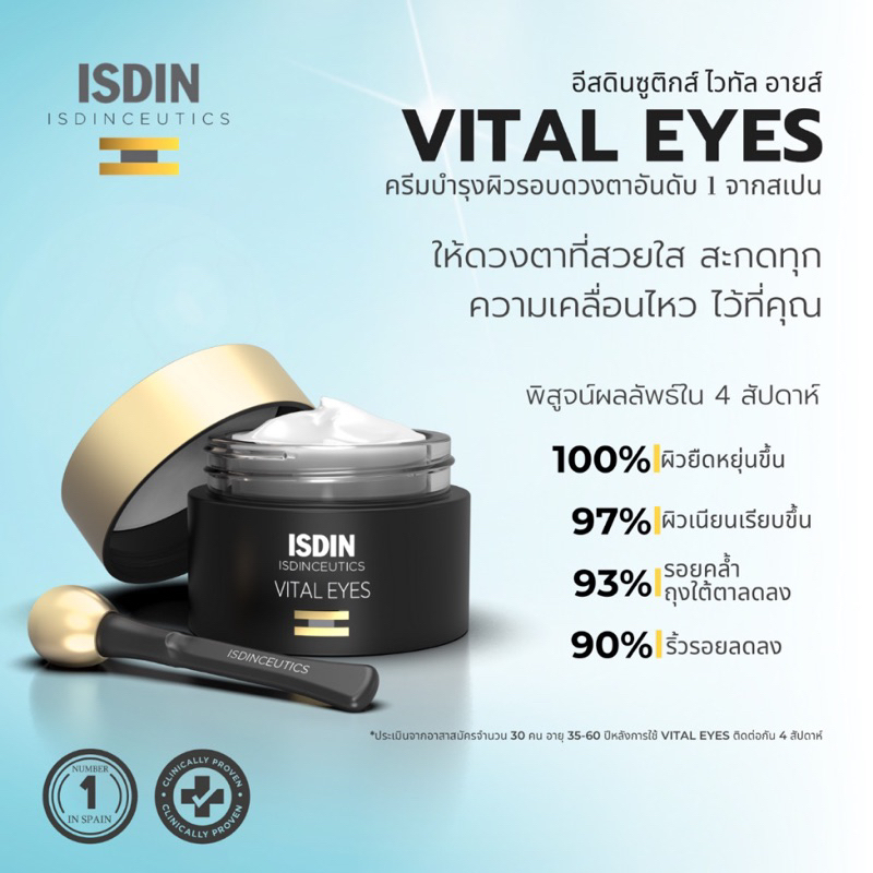 (โค้ด coin ลดเพิ่ม)ISDIN Vital eye Cream Tester 2มล. ใหม่ แท้ จาก