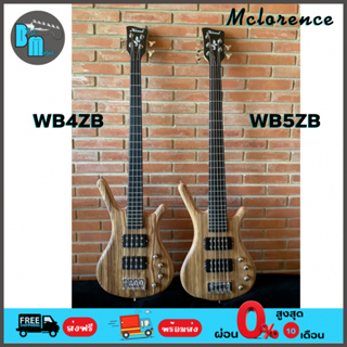 Mclorence WB4ZB  4 สาย / WB5ZB 5 สาย เบสไฟฟ้าทรง Warwick Zebra Top