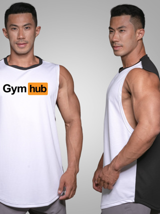 GYM HUB เสื้อแขนกุดเว้าแขนกว้าง Drop Arm Sleeveless Muscle Shirt