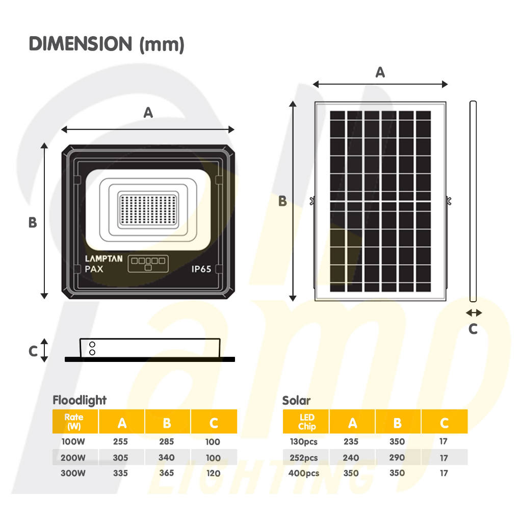 lamptan-โคมไฟ-โซล่าเซลล์-สปอตไลท์-รุ่น-pax-200w-solar-floodlight-smart-sensor-แสงขาว-แลมตันของแท้-ip65-ใช้ภายนอกได้