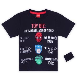 Marvel Boy T-shirt - เสื้อยืดเด็กลาย รวมฮีโร่มาร์เวล พร้อมสายรัดข้อมือ สินค้าลิขสิทธ์แท้100% characters studio
