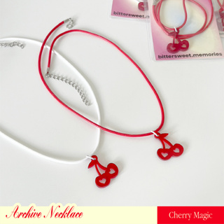 Archive acrylic necklace - Cherry Magic สร้อยคอ y2k เชือกเทียน จี้อะคริลิค