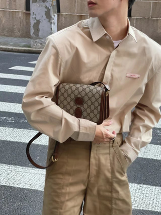 กุชชี่ gucci/GG Retro series กระเป๋าสะพายไหล่มินิ/กระเป๋าผู้ชาย/กระเป๋าร่อซู้ล/ใหม่