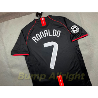 Retro : เสื้อฟุตบอลย้อนยุค Vintage  แมน ยู Man Utd Away 2007 + 7 RONALDO และอาร์ม UCL, เสื้อเปล่า !!