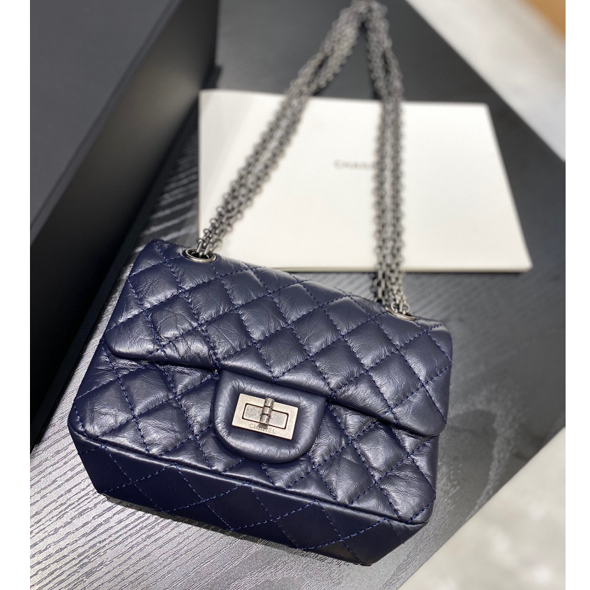 พรี-ราคา13500-chanel-2-55-หนังแท้-กระเป๋าสะพายข้าง-กระเป๋าสะพาย20cm