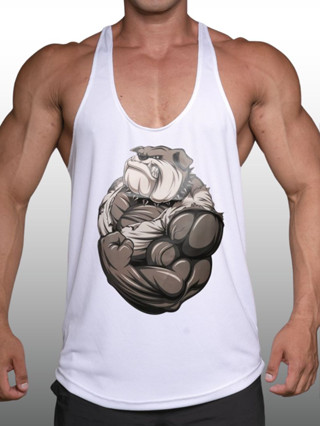 BULLDOG เสื้อกล้ามเพาะกายทรงคลาสสิค Bodybuilding Dry Fit Gym Tank Top