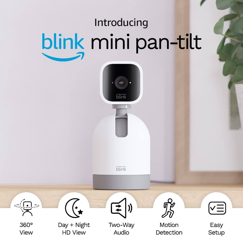 Amazon Blink Mini Pan-Tilt Camera | Rotating indoor plug-in smart ...