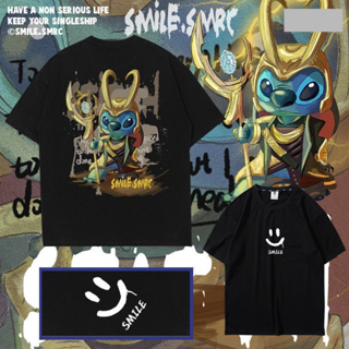 Stitch แขนสั้นชายและหญิงเทรนด์เสื้อยืดคู่เสื้อผ้าผู้หญิงแขนสั้น