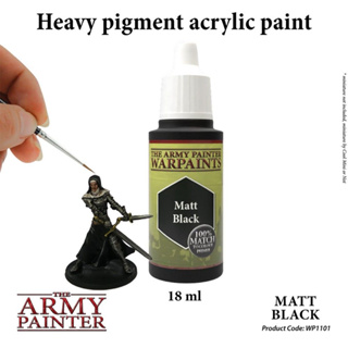 🔥มีของพร้อมส่ง🔥 Army Painter Matt Black AP-WP1101 สีทาโมเดล สีอะคริลิค สูตรน้ำ Water Based Acrylic รุ่นใหม่