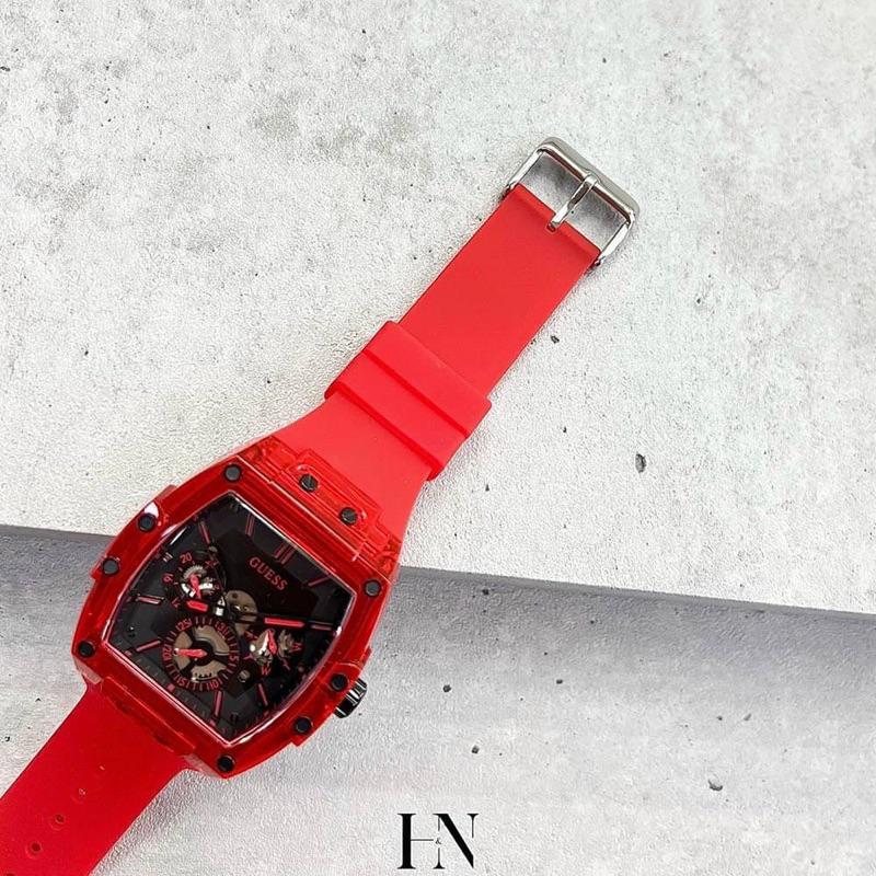 ผ่อน0-นาฬิกา-guess-phoenix-watch-red-หน้าปัด-43-มม-สีแดง