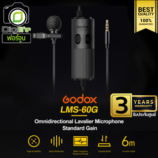 Godox Microphone LMS-60G Dual Omnidirectional Lavalier ( Camera &amp; Smartphone ) - ประกันศูนย์ Godox Thailand 3ปี