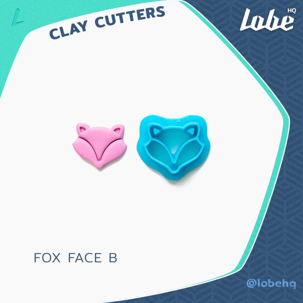 Fox Face B Imprint Clay Cutter/ Polymer Clay Cutter/ แม่พิมพ์กดดิน ...