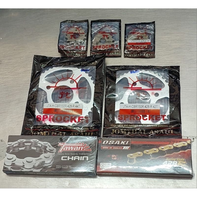 ชุดโซ่สเตอร์ CBR-150/CBR-150i 428 (4 รู)โซ่ 428H, โซ่OSAKI RACING สีทอง ...