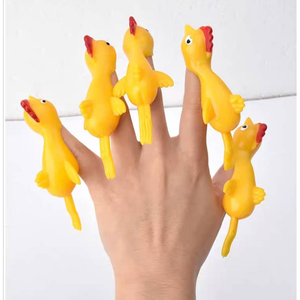 ahhyahhshop-ไก่ยาง-ดีดได้-ของเล่นคลายเครียด-ไก่หนึบ-ติดผนัง-ไก่ดีดนิ้ว-หนังสติ๊กยิงไก่-ของเล่นหนังสติ๊ก-เล่นเพลินๆ