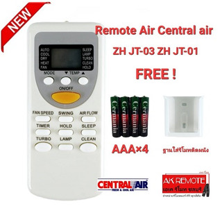 💢ฟรีถ่าน+ฐานใส่รีโมท💢รีโมทแอร์ Central air ZH JT-03 ZH JT-01 ปุ่มตรงทรงเหมือนใช้งานได้เลย