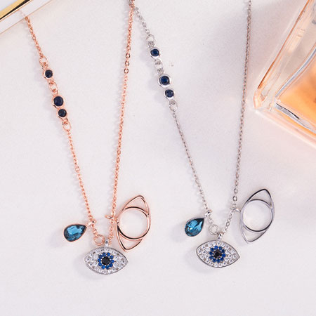 swarovski-สร้อยคอ-กำไลข้อมือ-symbolic-evil-eye-pendant-สวารอฟสกี้-ของแท้-100-สร้อยคอพร้อมจี้-ของขวัญ-พร้อมส่