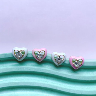 Confetti Sunday Bubbly Heart Stud Earrings
