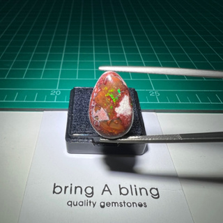 โอปอล (opal) ของเม็กซิกัน 6.85 ct (18.6x11.9x5)mm) โอปอล เนื้อโอปอลในชั้นหิน เล่นไฟสวย